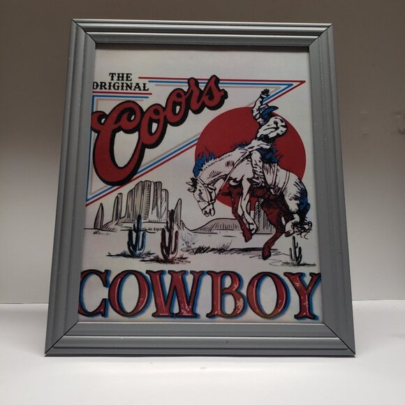 Art 9x10 The Coors The Original Cowboy Print With Back Light Battery Operated - Picture 1 of 6